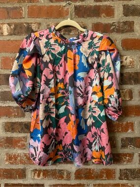 T163 - Michelle McDowell Libby Floral Puff-Sleeve Blouse in "In Your Dreams”
